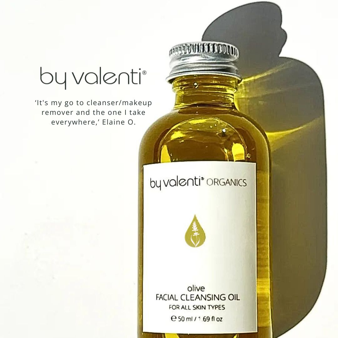 Our community speaks on Olive Facial Cleansing Oil: 

‘It's my go to cleanser/makeup remover and the one I take everywhere,’ says Elaine O. 

Your experiences inspire our innovations. Share yours!  byvalenti.com/linkinbio #byvalenti #naturalskincare