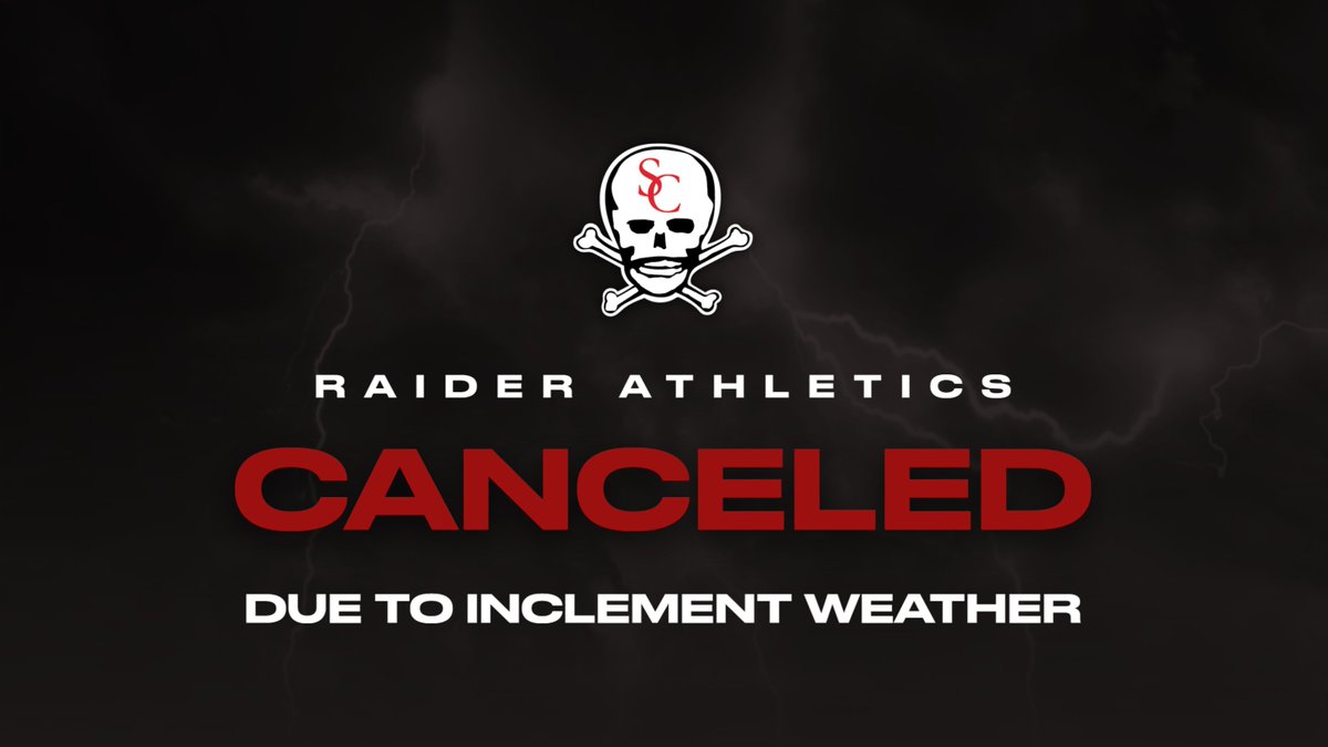 Due to inclement weather, all middle school and high school games scheduled for today have been canceled!