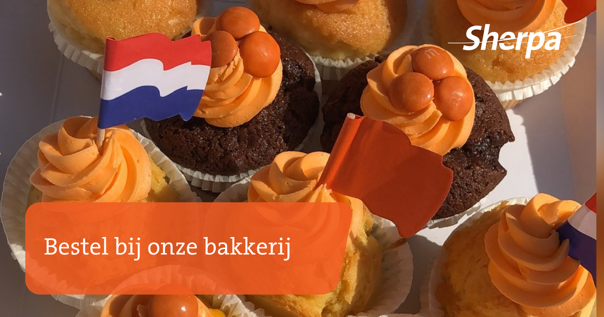 Een oranje tompouce, soes of donut? Bestel ze bij de bakkerij van Sherpa! #Koningsdag #27april sherpa.org/bakkerij