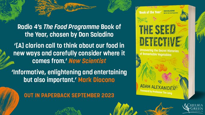 One of the books in our @chelseagreen 11 bundle book Giveaway📚 is 'the Seed Detective' by @vegoutwithadam To enter, you must be a member (it's free) rb.gy/pewt7n, share this post, and join Chelsea Green's newsletter; rb.gy/s7tnap Entries close April 30🍀