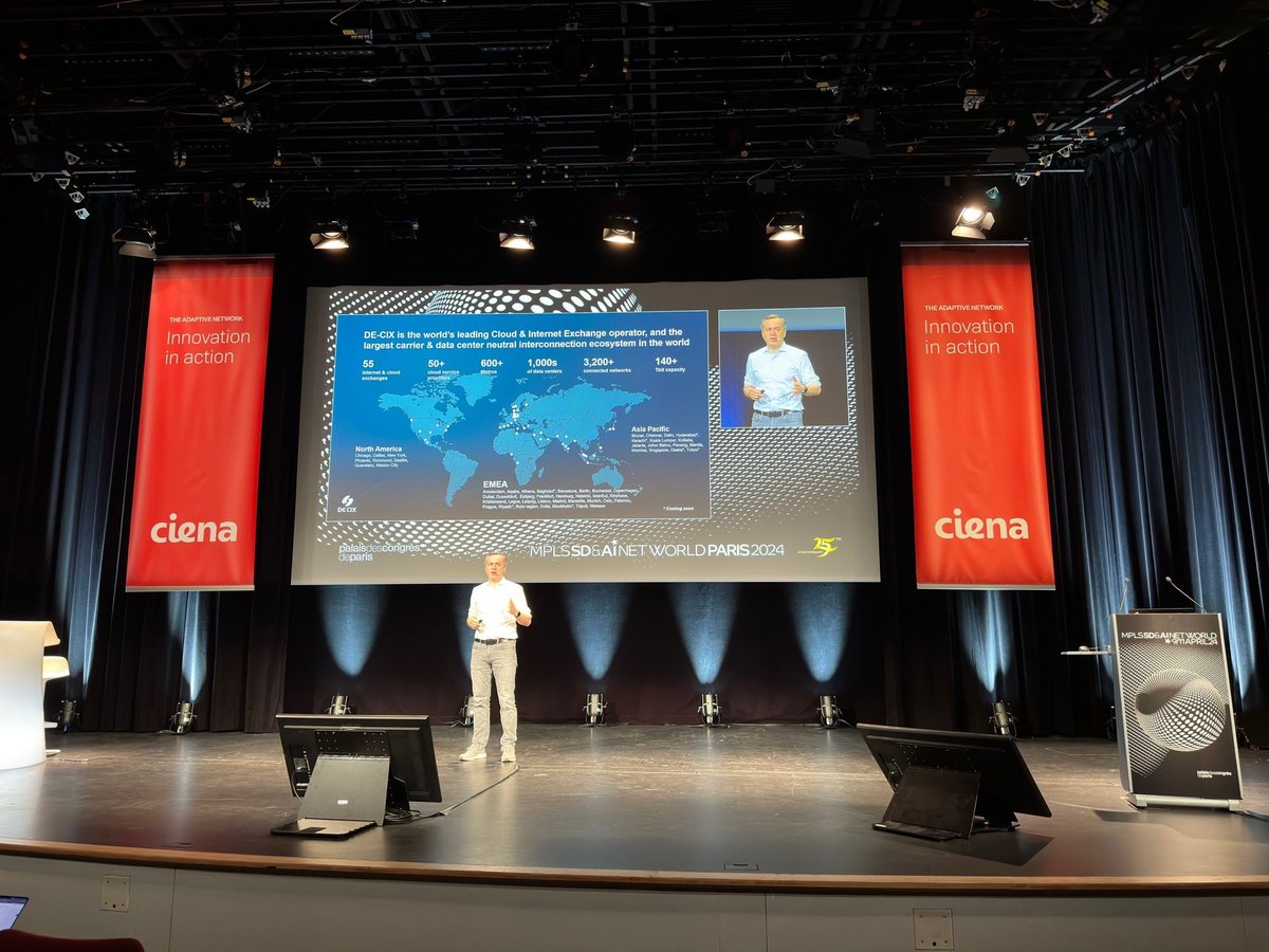 thking's tweet image. The evolution of EVPN technology has brought significant improvements to Internet Exchanges, with @DECIX pioneering its implementation for enhanced security and robustness. Discussions at the #MPLSWC event highlighted the benefits of EVPN for IXPs.