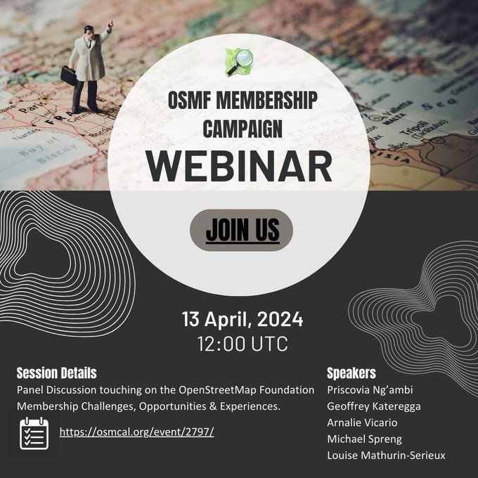 No volunteers meetup this month but we invite you to attend the #OSMFMembershipCampaign (in English)! Register: us06web.zoom.us/meeting/regist… Please help us share and invite OSM contributors and communities! #openstreetmap #gischat #foss4g #opencommunity