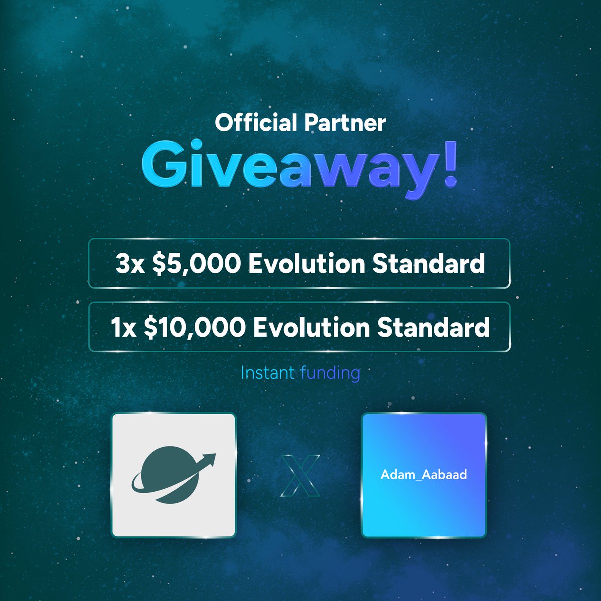 🎁 Instant Funded Giveaway 🎁 3 x 5000$ & 1 x 10K Instant Funded Accounts by @siworldio 🔹Follow @siworldio @matthewsiworld @jacksiworld & @Adam_Aabaad 🔹 Like & Retweet. 🔹 Tag 2 friends. 🕐 48 Hours #GiveawayAlert #StockNetInstitute