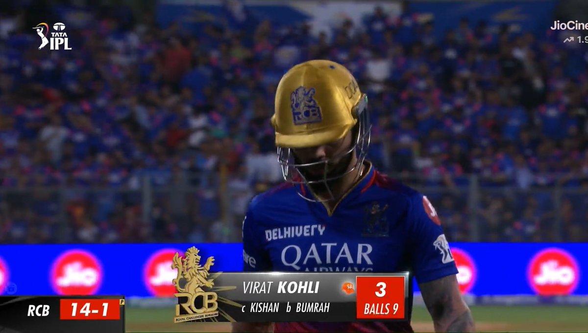 No drop catch, no minnow team, no party for Chokli. Another warra test knock. #MIvsRCB