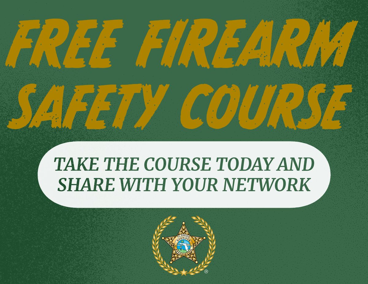 Join us for a FREE online Firearms Safety course hosted by the Florida Sheriffs Public Safety Institute! Designed for legal firearm owners in Florida, topics include: ⭐️Requirements to purchase a handgun in Florida ⭐️Owning a firearm and firearm safety ⭐️Weapons in your home and…