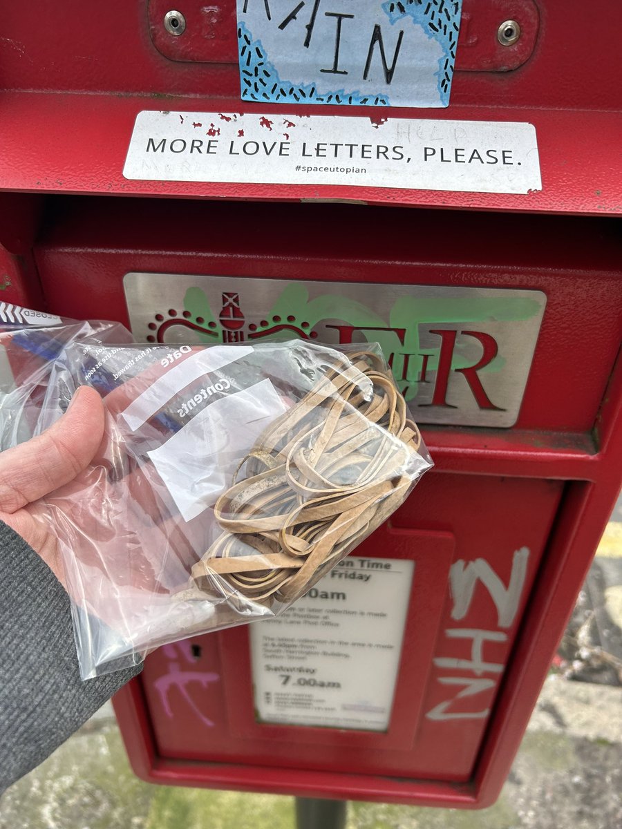 Royal Mail elastic bands posted back to them #pennylanewombles #litterpicking #sustainable #gogreen #savetheplanet #beatles #pennylane #thebeatles #liverpool #keepbritaintidy #litter