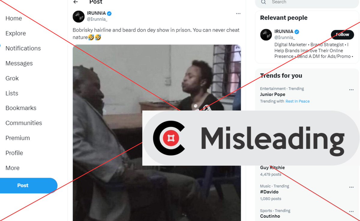 The claim that the image shows Bobrisky’s current state in detention is MISLEADING. Findings show that the image has been online since 2017. Read the full report here: factcheckhub.com/__trashed-5 #FactCheck #FactCheckHub