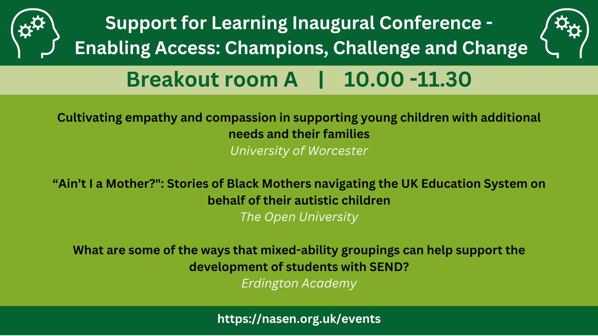 nasen_org's tweet photo. 🌟 Join us tomorrow for our Support for Learning Inaugural Conference! 🌟

Learn about our theme "Enabling Access: Champions, Challenge, and Change" from our incredible speakers.
https://t.co/CMWR561eyX

#SupportForLearning #Inclusion #SEND https://t.co/q3Sy15fp4H