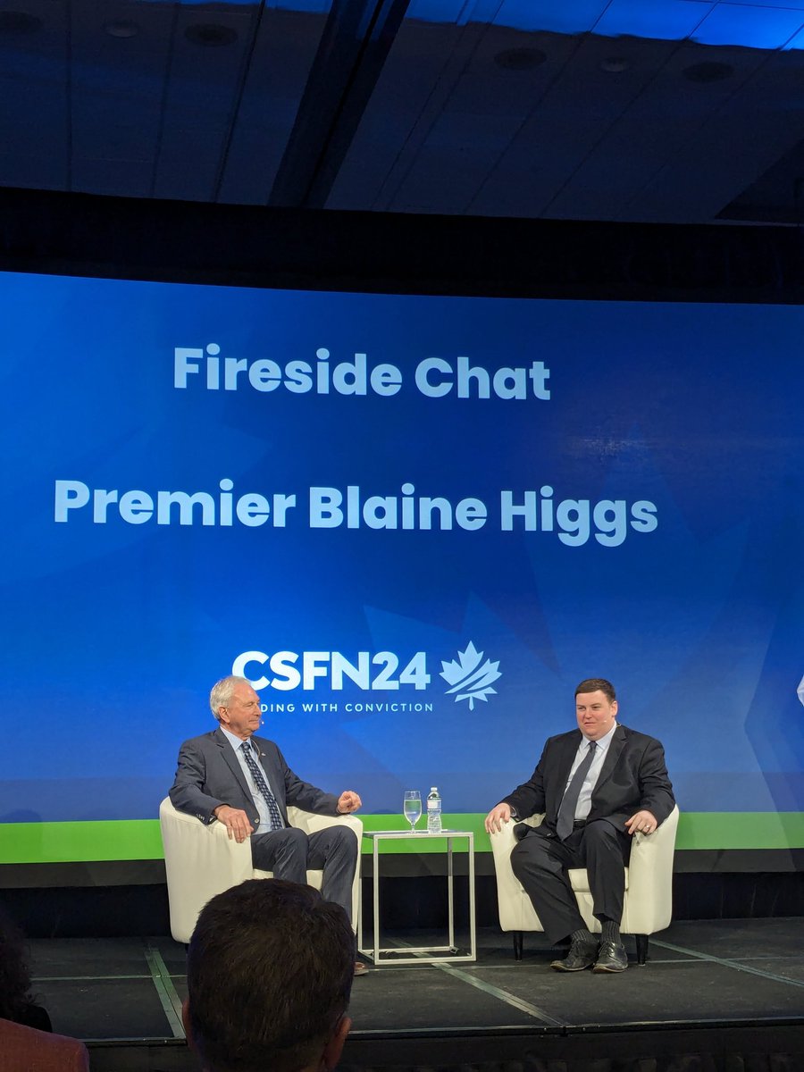 BlaineBadiuk's tweet image. Now hearing from @premierbhiggs fireside chat with @AndrewLawton 

#CSFN24 #CSFN #CSFNConference #nbpoli #cdnpoli