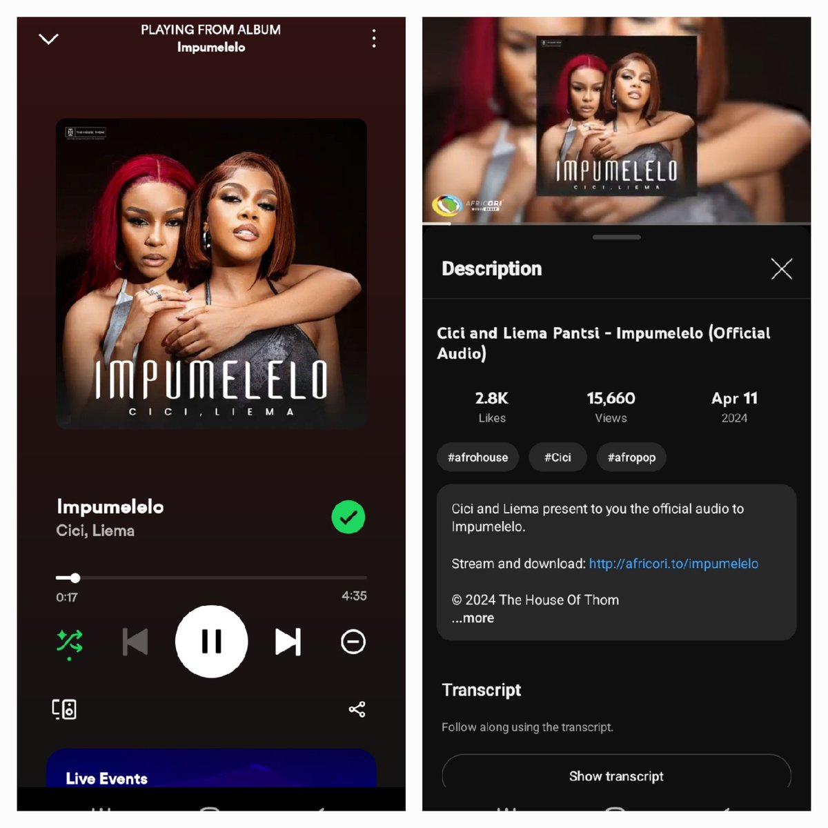 Carlos24March's tweet photo. Spotify and YouTube is my top priority 
WORK WITH LIEMA PANTSI 
#impumelelo #LiemaPansti #LiemaxCici keep streaming https://t.co/EjfOftjO6e