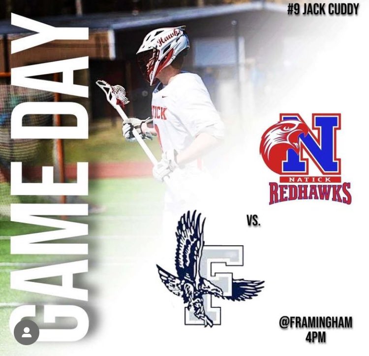NatickHSBoysLax's tweet image. The boys are on the road to take on rival Framingham at Fuller Middle School today at 4. 

Let’s go Redhawks! 

#7