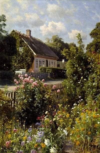 Pedr Mork Monsted. #art #painting #landscape #cottage