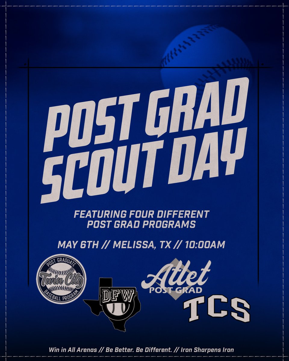 1st Annual Unsigned Post Grad Scout Day!!! This scout day will be for CURRENT post grad players to show off their skills to junior college and university coaches! 4 Post Grad Programs Sending Players: TCS Post Grad DFW Post Grad (@DFWPostGrad) Twin City Post Grad (@TwinCityPG)…