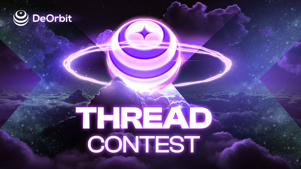 DeOrbit Thread Contest 🧵 The DeOrbit cosmos expands, allowing you to showcase your knowledge, creativity, and love for the DeOrbit Network. Get ready to embark on a creative journey and possibly win a share of the prize pool! Total Prizes: 1500 USDT for 5 winners (300 USDT…