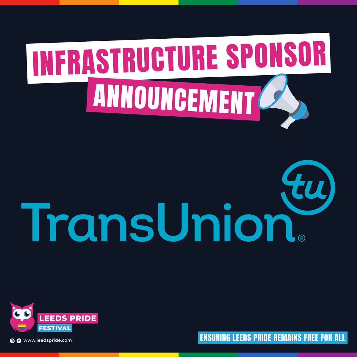 We are thrilled to welcome back @TransUnion to Leeds Pride 2024!