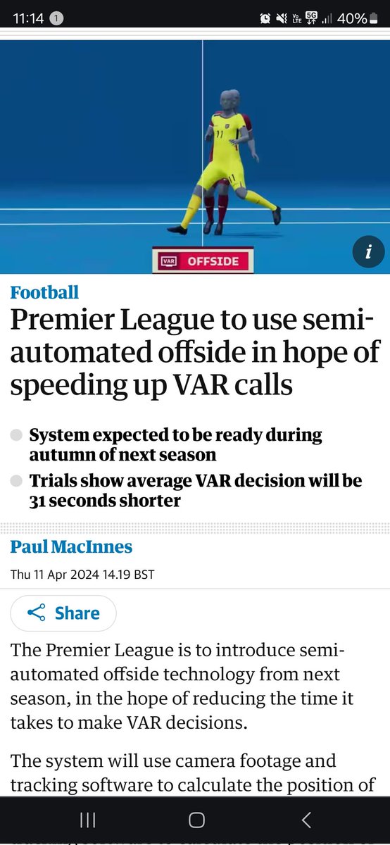 Premier League vai usar o impedimento semi-automático na temporada que vem. Era algo natural e esperado para a melhor liga nacional do mundo.