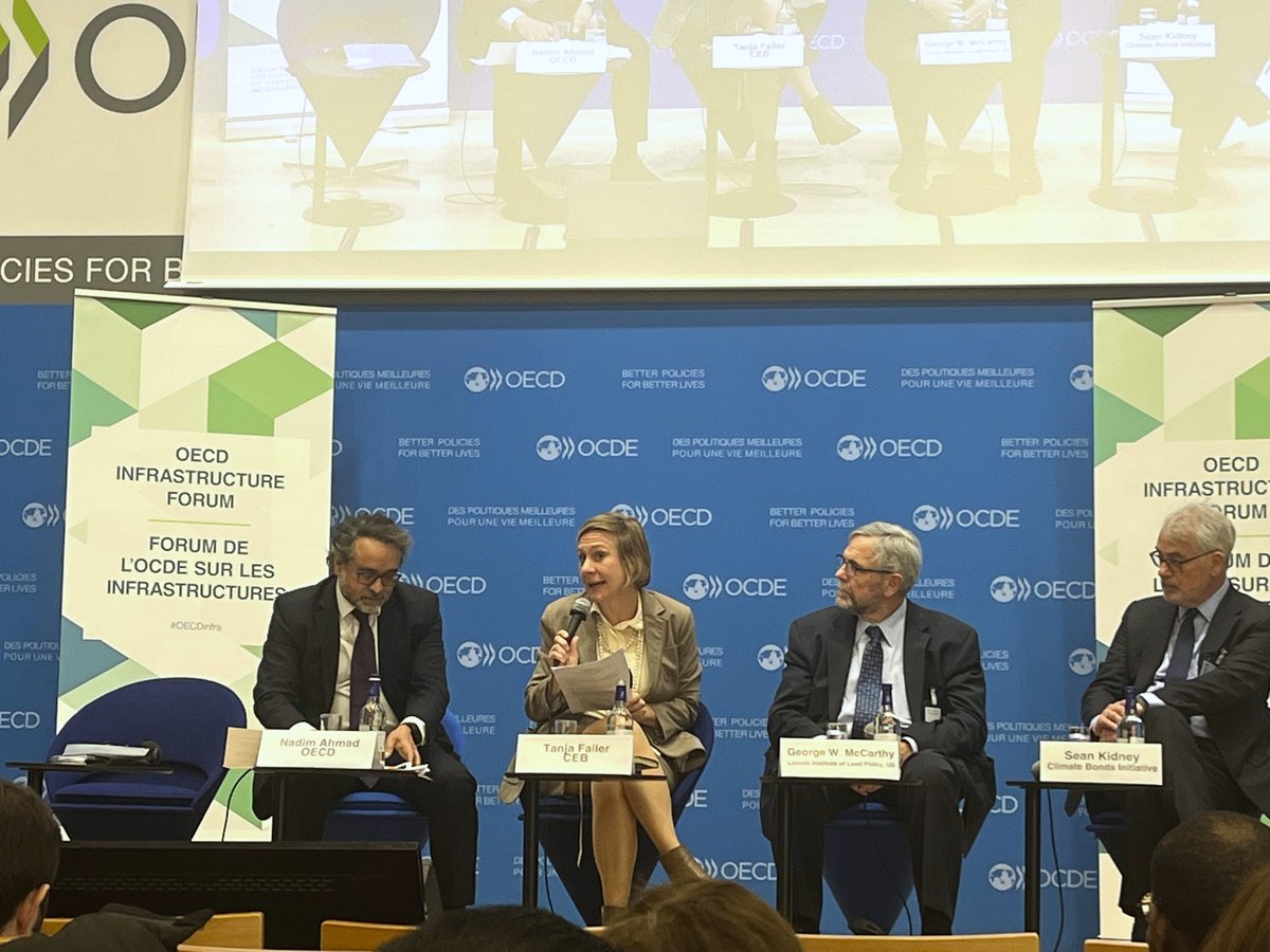 🗨️“Fostering resilience requires not just financial investment but also strategic partnerships, holistic approaches, and targeted capacity building”, said @TanjaFaller, #CEB Director of Technical Assessment and Monitoring, at the #OECDInfra Forum @OECD.