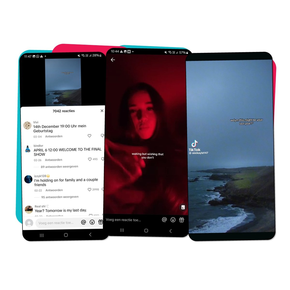 Onderzoek voor <a href="/Humo/">humo</a>: het levensgevaarlijke algoritme van TikTok. 

DEEL TWEE: op twintig minuten tijd van Taylor Swift naar zelfverwonding en suïcide.

Ik maakte drie accounts aan waarop ik me voordeed als een normale 13-jarige, en telkens viel ik in een 'rabbit hole'. (1)