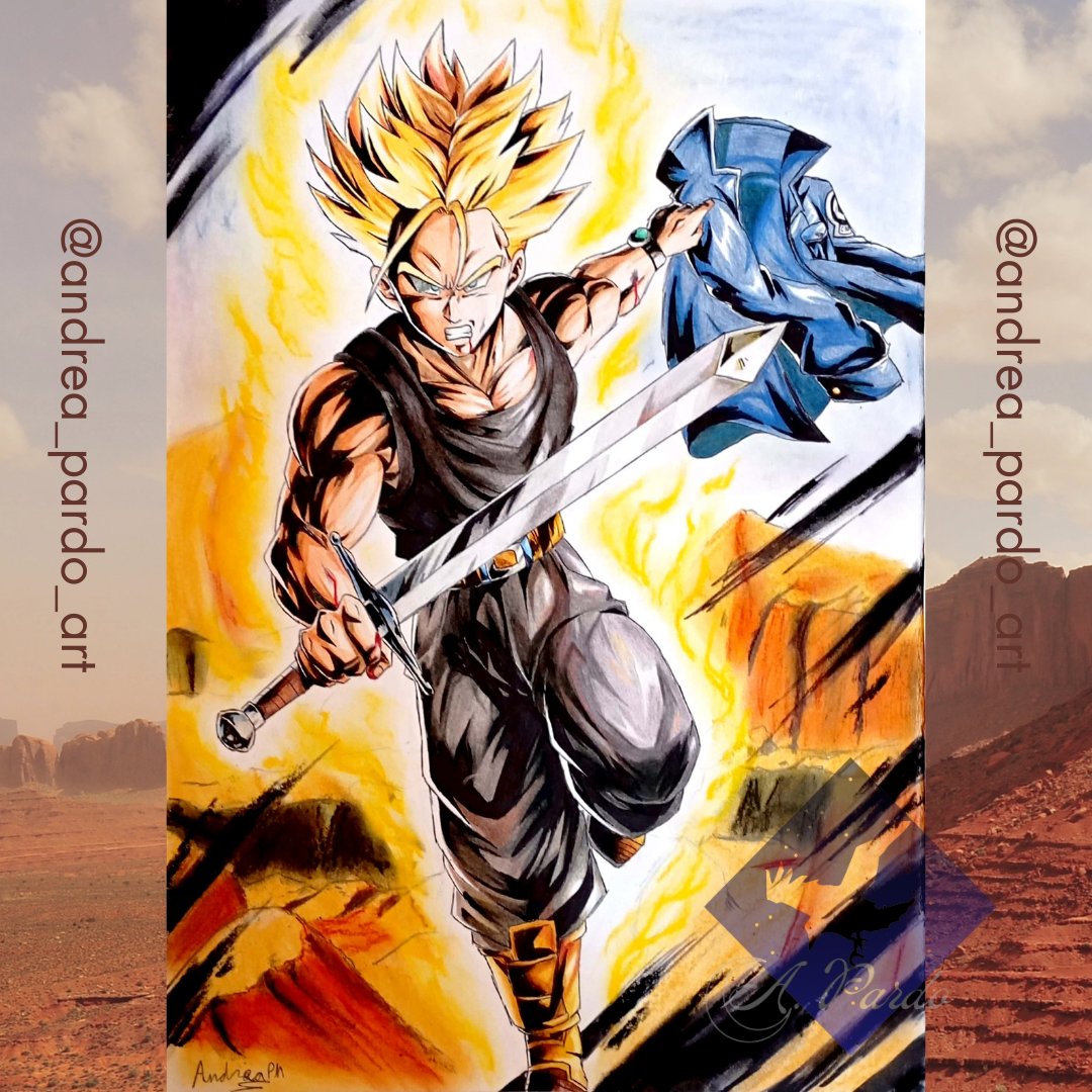 andrea_pardo_at's tweet image. ¡Al fin listo! Trunks del futuro para el reto de todos_tus_artistas en ig.
Este se vendrá conmigo al #LibroForumElche2 el 19 de abril, en el cc Aljub.