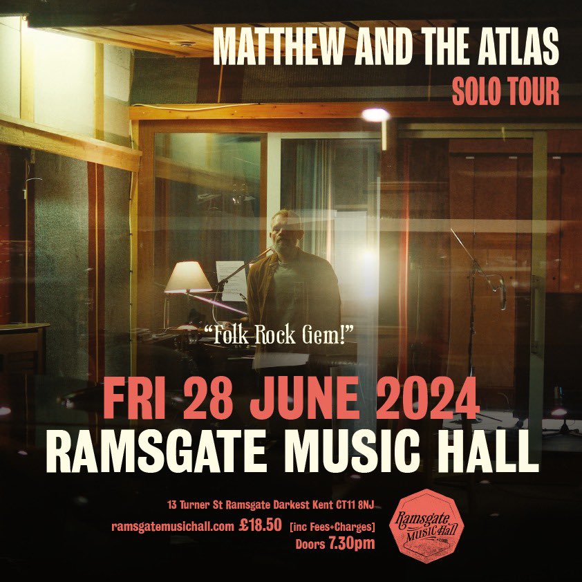 We’re thrilled to welcome Matthew And The Atlas on Friday 28th June! @Matthew_Atlas has traversed a range of musical territories from classic acoustic folk, to dramatic synth-laden electronica, and urgent guitar led alt-rock 💫