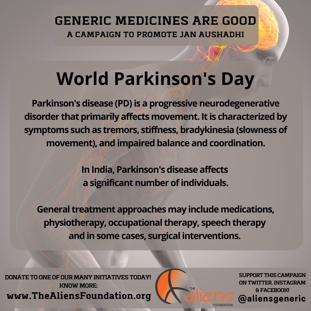 World Parkinson's Day

#TheAliensAngel #AliensAngels #TheAliensFoundation #GenericMedicinesAreGood #GenericMedicines #generic #pharma #medicines #healthcare  #charity #India #IndianHealthcare #health #GoodHealth #worldparkinsonsday