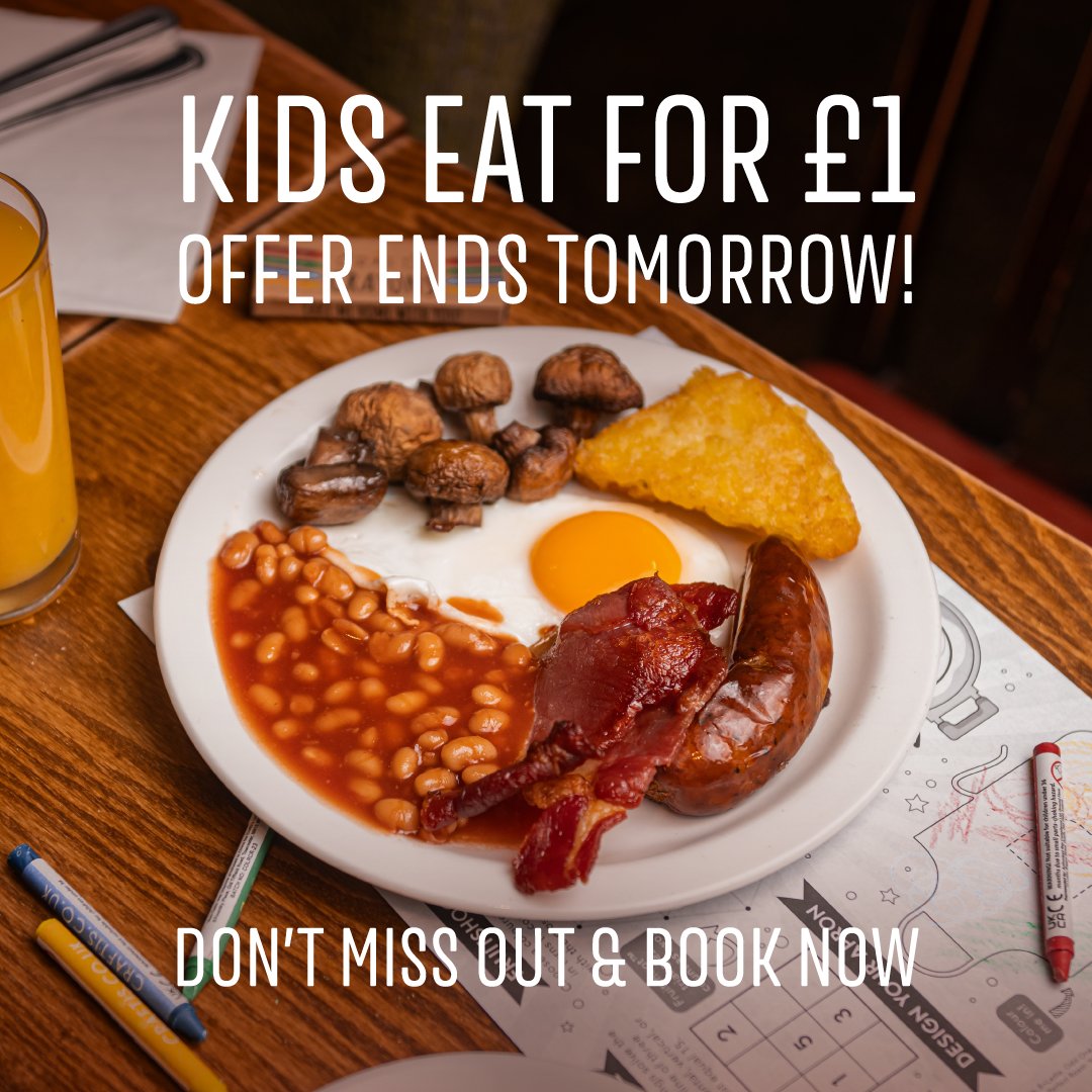 Don't miss out on our kids eat for £1 offer in our app! Offer ends this Friday 12th April.
