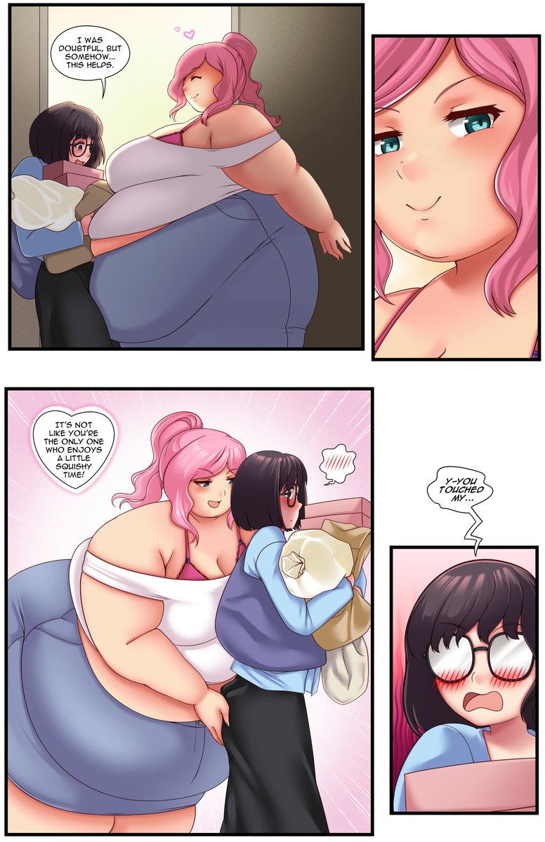 Page 44 of my comic “Food, Cheerleaders, and Other Pervy Fantasies” Up to Page 47 is live on Patre/n. Even a small squish is still a valid squish! Remember to give a regular squish to someone special to you!