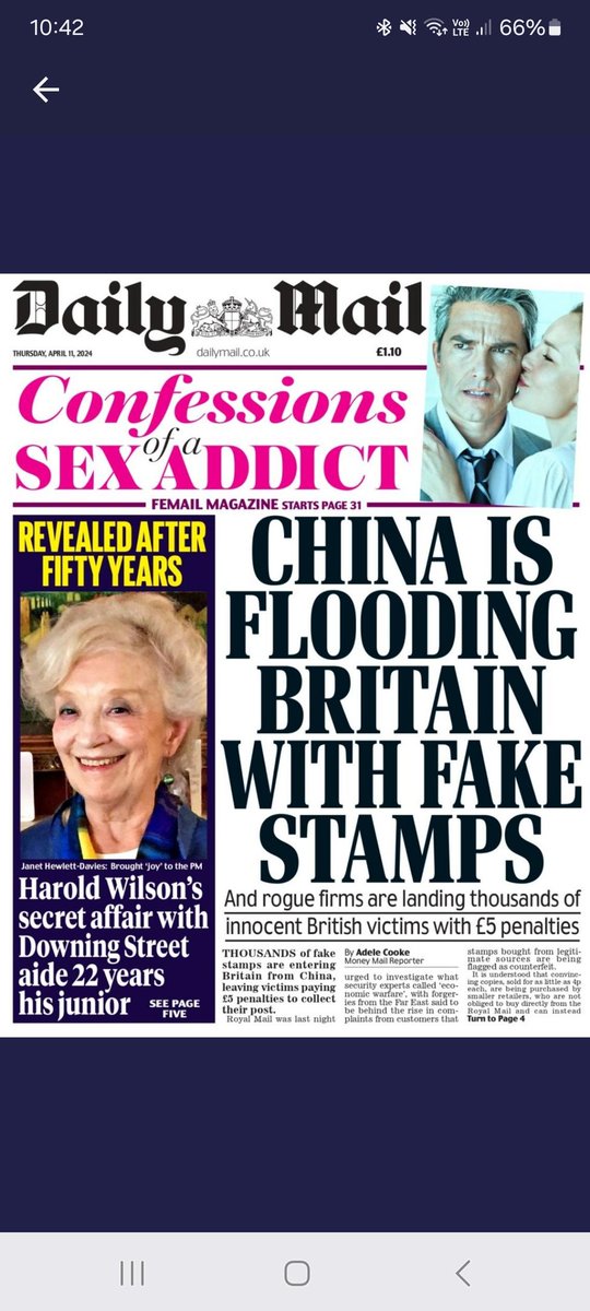 I very much doubt it. This seems to be trying to blame Johnny Foreigner for Royal Mail's scam of charging random folk £5 for 'fake' stamps that are of course genuine. Royal Mail needs to admit they cannot identify fake or genuine stamps except by guessing (Bar codes don't help).