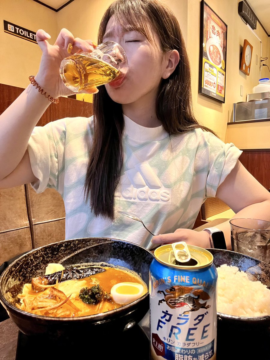 北海道限定CoCo壱スープカレーと
『お腹まわりの脂肪を減らす』ビールで優勝🤰