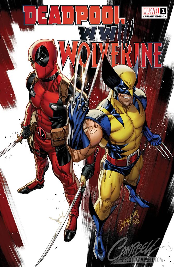 AMAZING art by @JScottCampbell ! Check it out here! jscottcampbell.com/products/deadp… #WolverstevesCountdown is still going on after 562 days non stop counting & posting to #Deadpool & #Wolverine and now we only have 106 days to go! #DeadpoolAndWolverine LOVE IT!