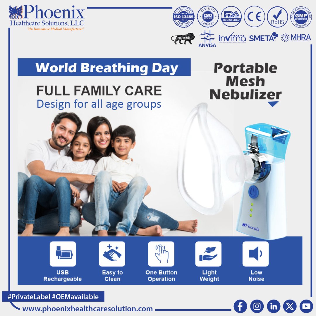 Please visit:
phoenixhealthcaresolutions.com/mesh-nebulizer/
#Nebulizer #compressornebulizer  #healthylifestyle #breathingproblems #asthmaawareness #manufacture #wellnessproduct #healthcareproduct #makeinindia #OEMavailable #medicalproducts #healthcaresupplies #homeaid #phoenixhealthcaresolutions