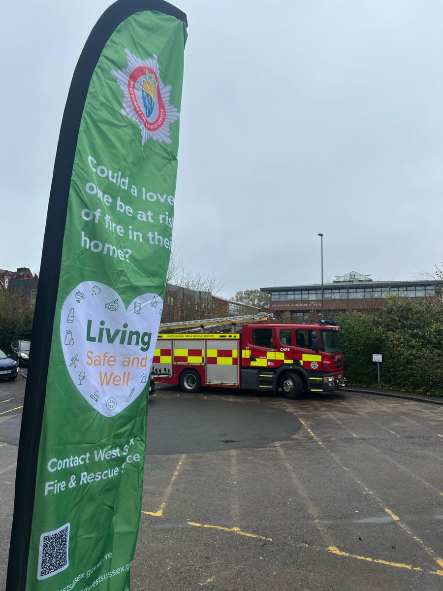 Blue Watch are at Horsham Hospital this morning talking to members of the community about living safe and well.