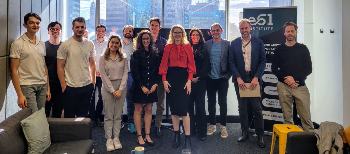 Thank you @danielleiwood for joining us at e61 Institute. It was great to discuss topics like the research institute landscape in Australia, how to generate policy impact and academic rigour in our research and how to improve diversity in economics.