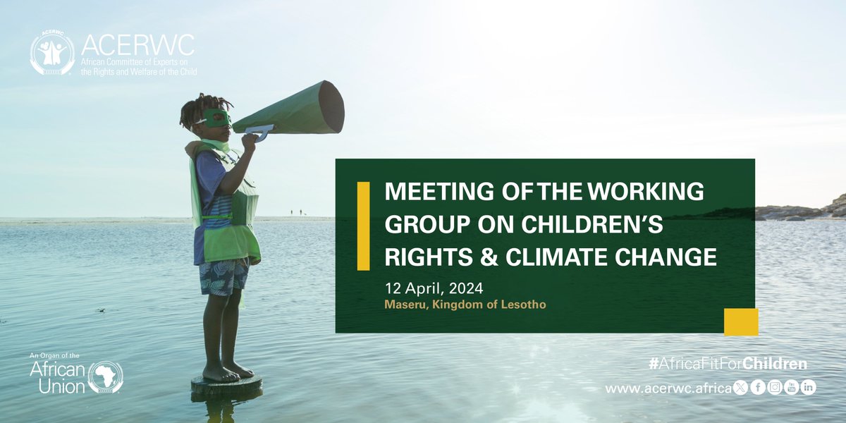 Ahead of the 43rd Session, the Working Group on Children's Rights & #ClimateChange 🌍will convene its 6th meeting. This working group was established to promote a child rights-based approach to climate change action in Africa. Read more on🌐🔗 acerwc.africa/en/page/about-…