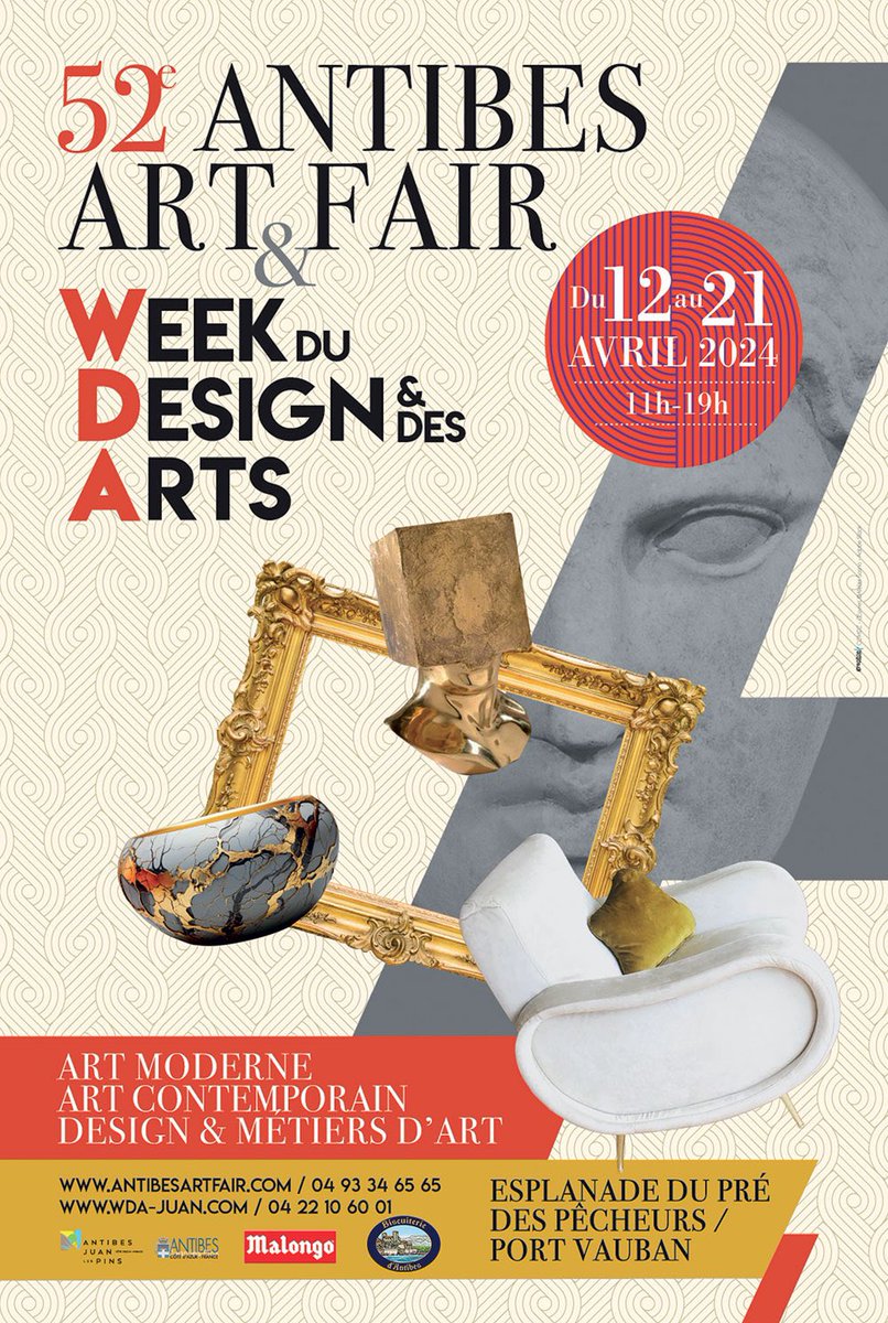 Du 12 au 21 avril @AntibesArtFair vous attend sur le Pré des Pêcheurs #antibesjuanlespins Sur le salon venez découvrir de très belles pièces et antiquités mariées à des stands d’art moderne 🖼️ 👍 Au cœur du salon le @WDAJuanlesPins vous attend pour une rencontre avec artistes…