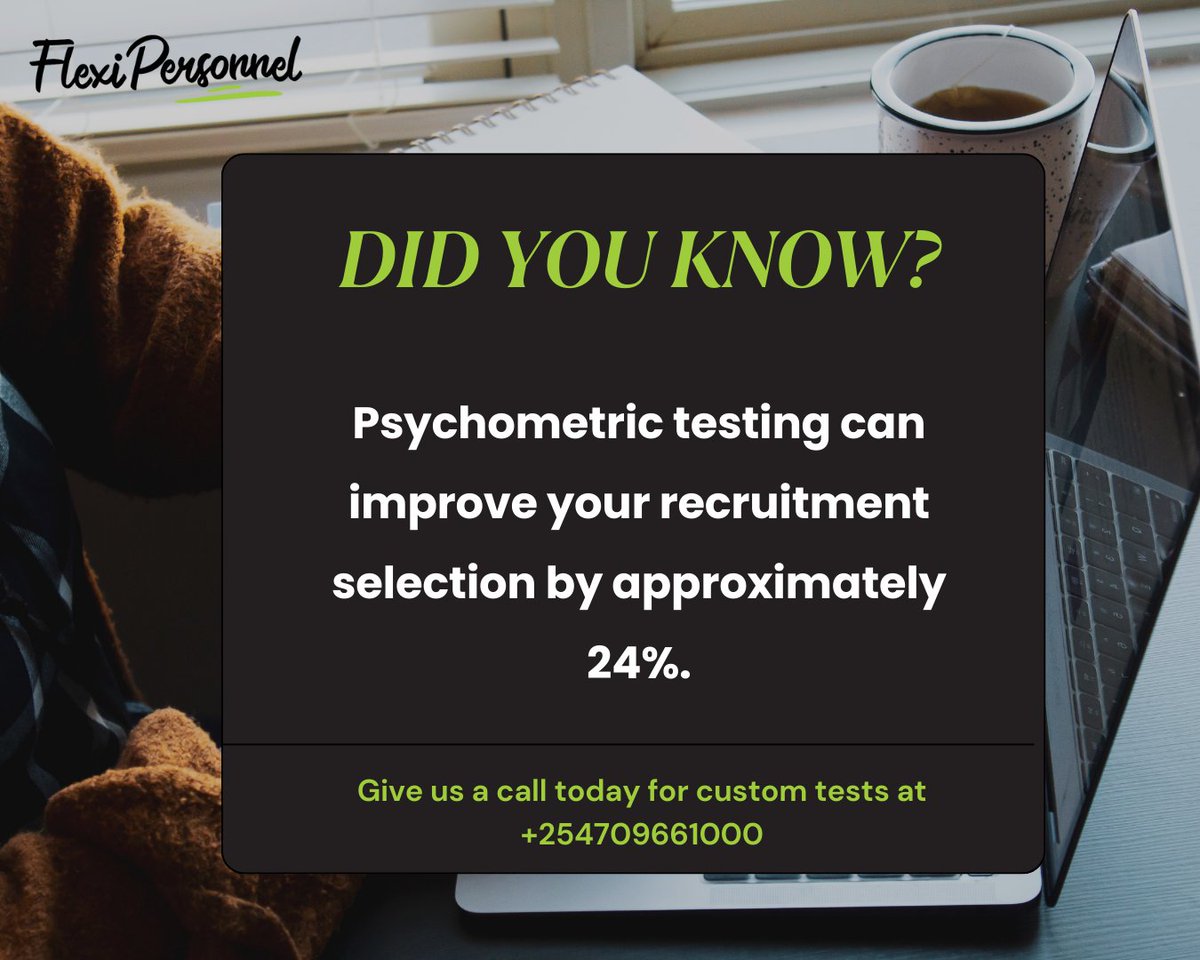 Tired of costly hiring mistakes? #Psychometric tests cut bad decisions by 50% and boost recruitment by 24%. Say goodbye to guesswork! Our custom tests ensure data-driven hiring. Ready to find your perfect fit? Book a free consultative call at +254709661000.
 #PsychometricTests