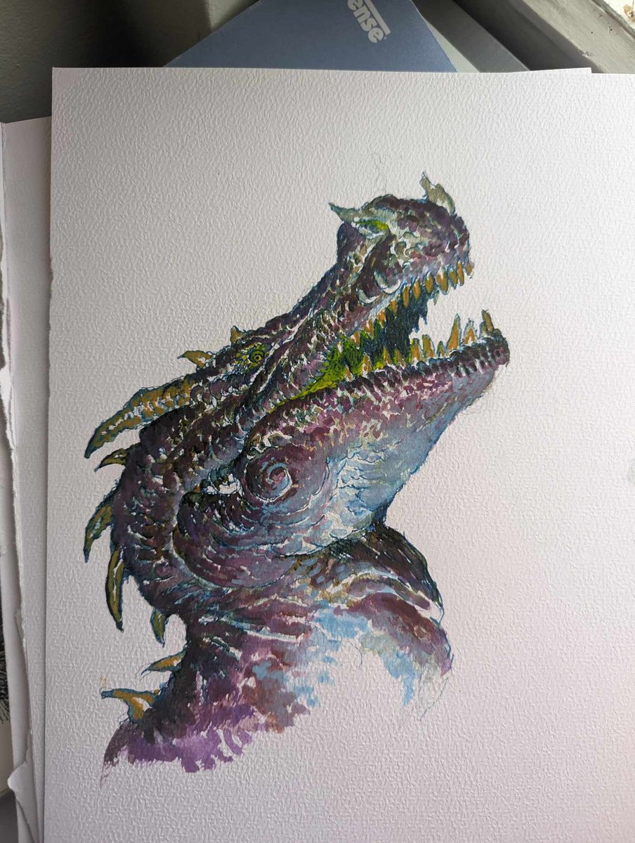 Gouache dragon! #2d #drawing #painting #traditional #dragon #creature #Monster