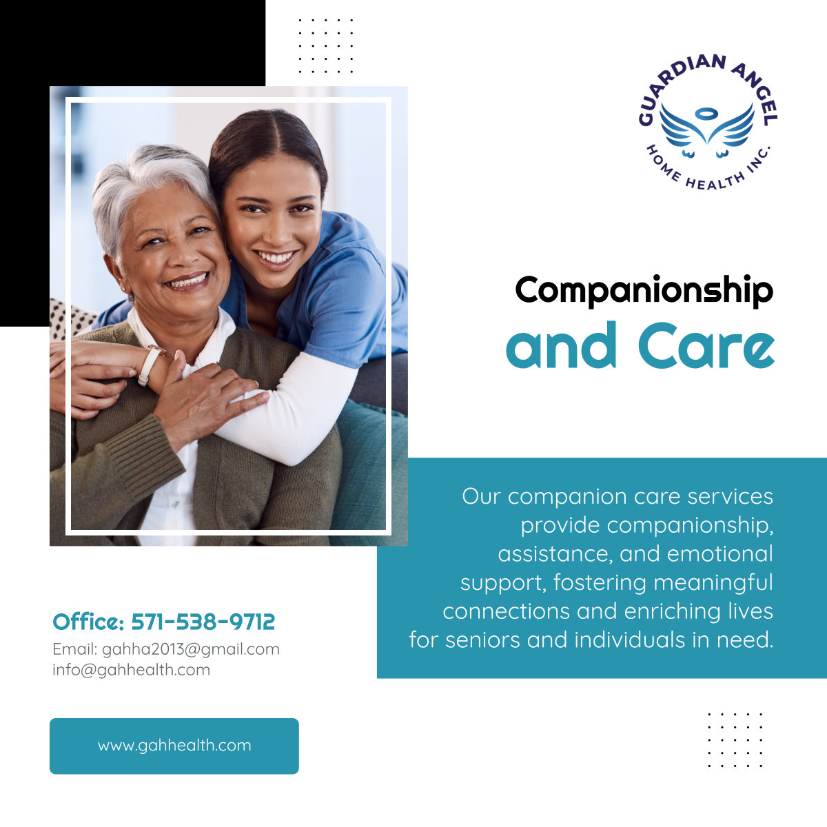 Experience the warmth and companionship of our caregivers, providing compassionate support and companionship to enhance your well-being and happiness.

#CompanionCare #AlexandriaVA #HomeHealthCare