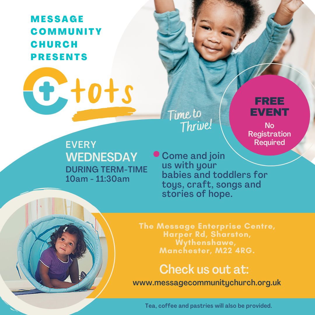 Join Message Community Church and bring your #babies and #toddlers for #fun with #toys, #crafts #songs and #stories of #hope every #Wednesday during term time 10am - 11.30am #Northenden #tea #coffee and #pastries provided