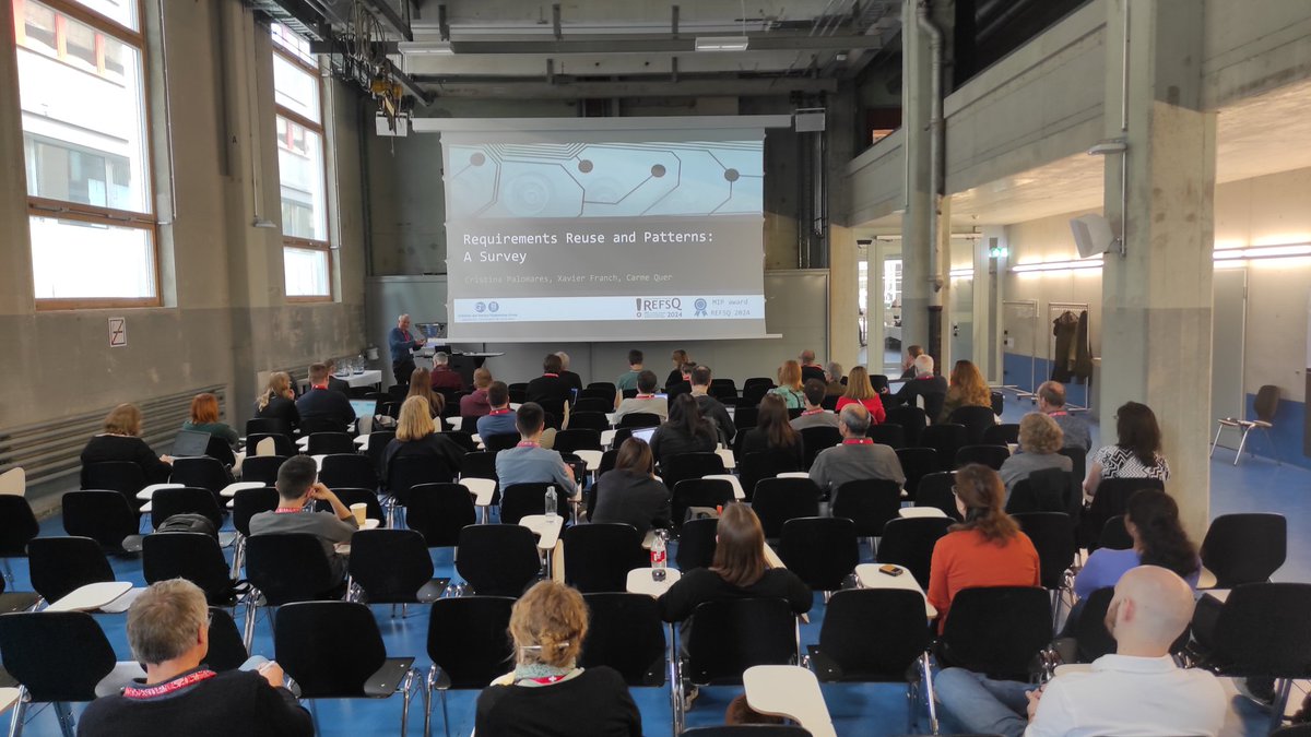 🌟 Honoring excellence in research🌟 
We're thrilled to recognize <a href="/cristinapb86/">Cristina Palomares</a>, <a href="/FranchXavier/">Xavier Franch</a>, &amp; <a href="/carmeqb/">Carme Quer</a> with the Most Influential Paper Award at #REFSQ24 🏆 
Their work continues to shape and inspire future research in #RE. Congrats on this prestigious achievement! 🎉 #MIP