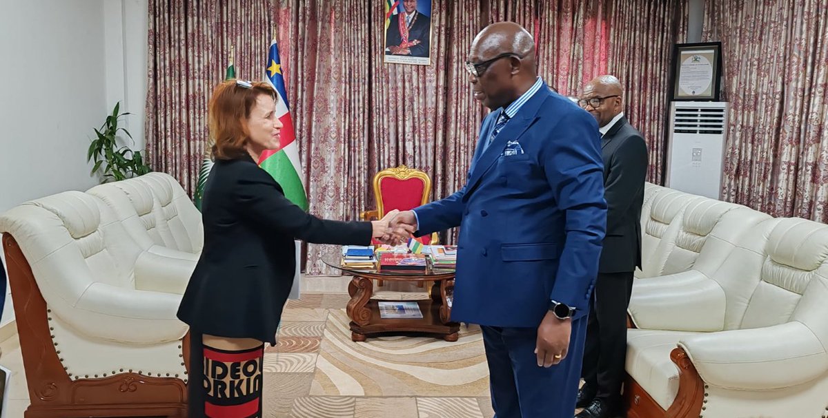 #CentralAfricanRepublic : Prime Minister Félix MOLOUA met on April 11 with Maria Antoinetta VAN DER VELDEN, WFP Regional Director for West and Central Africa, on a working visit to the Central African Republic
