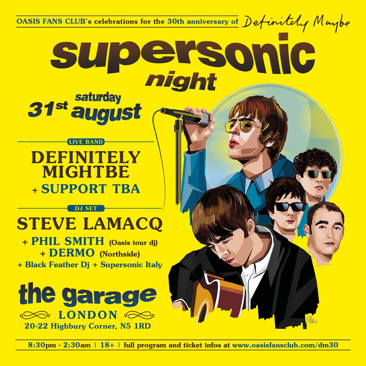 ❤️ NEW SHOW ❤️ In honour of the 30th anniversary of album 'Definitely Maybe' @oasisfansclub are putting on a live performance from @defmb_oasis + @steve_lamacq DJ set this August! 📅 Saturday 31 August 2024 🎟️ Tickets on sale now 👉 ticketweb.uk/event/superson…