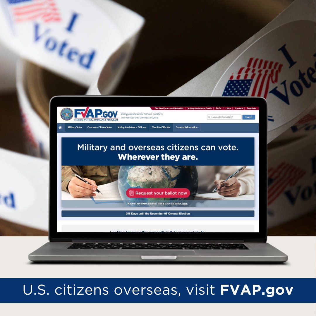 Voting is one of our fundamental rights as U.S. citizens. Members of the military, their families, and private U.S. citizens residing outside the United States can choose to exercise that right — from anywhere in the world. Register to vote and request your ballot with the