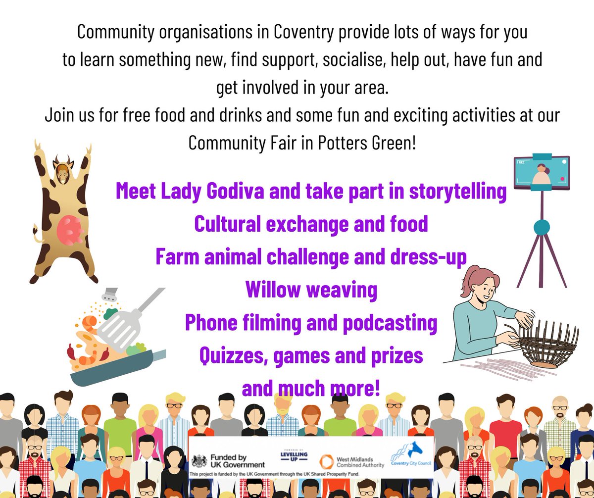 Our staff will be attending the next community event with Voluntary Action Coventry. The event will showcase a variety of wonderful organisations. The event is at St Philips Church, Potters Green, Coventry on 16th April from 11 till 2:30pm