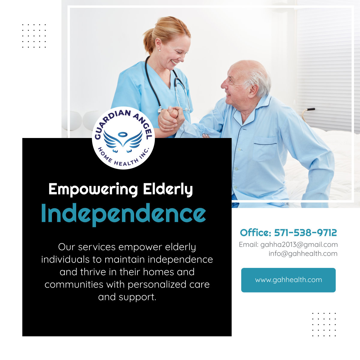 Discover how our comprehensive care services empower elderly individuals to live life on their terms, maintaining independence and dignity with the support they need.

#ElderlyCare #AlexandriaVA #HomeHealthCare