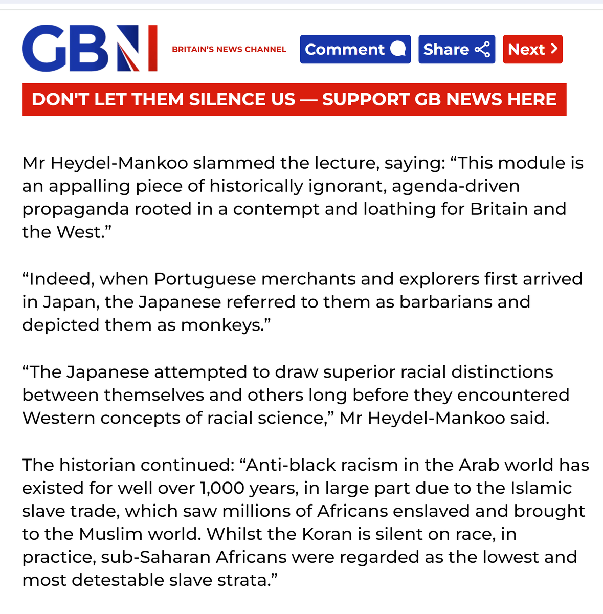 I'm quoted in this exclusive report revealing the Home Office is indoctrinating staff with fake, anti-Western history To claim that racism is a creation of the West is arrant nonsense. Racism has been a global phenomenon for millennia & long predates the rise of Portugal…