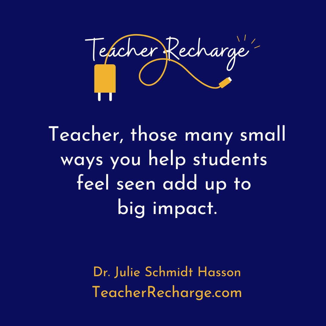 Never underestimate the power of small moments. Thank you for making a difference. #teacherrecharge #teacher #k12 #teacherwellbeing #teacherlife #education