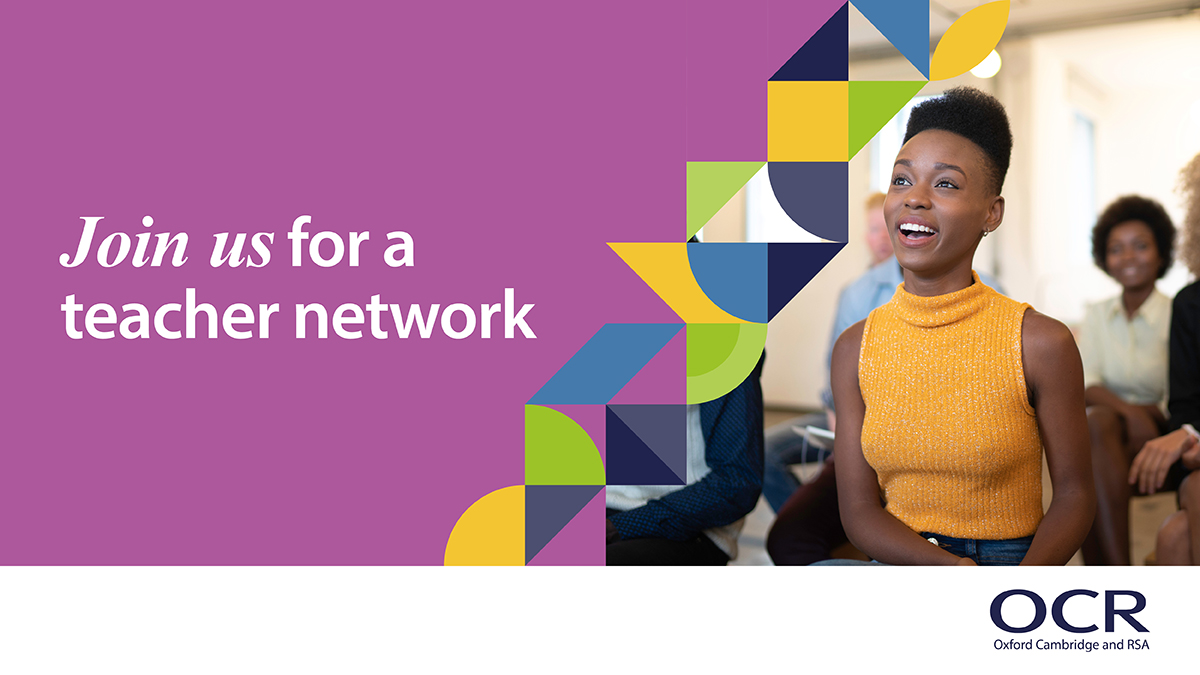 🌟FREE TEACHER NETWORK EVENT🌟 Next month we're hosting an online Teacher Network for all GCSE & A Level teachers of #OCREnglish, supported by our Subject Advisors. You'll meet and share ideas and hopefully make new connections. 📝✅ Book for free here: ow.ly/B8Ye50RcUu1