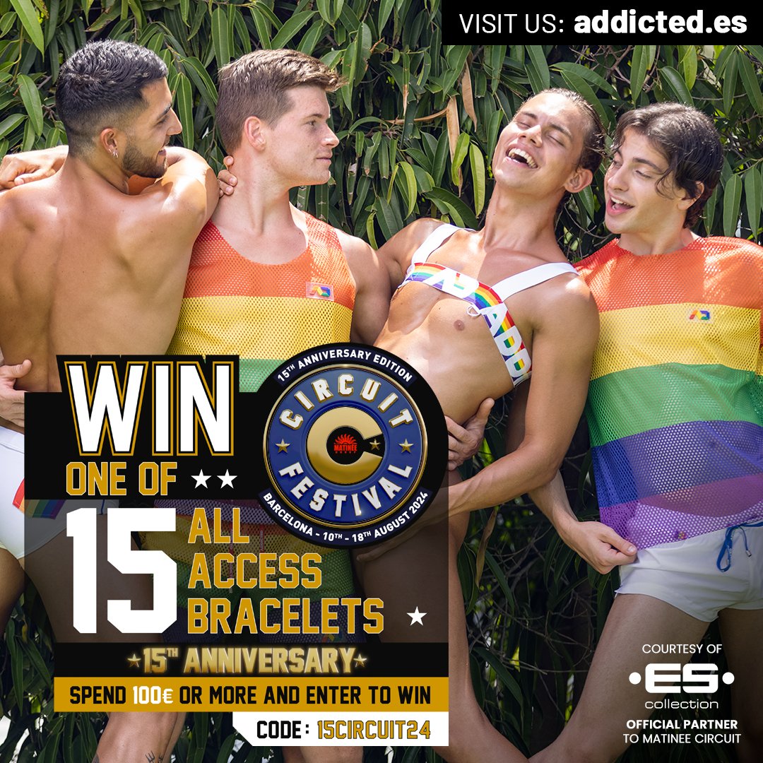 Come join us at the week-long Matinee Circuit Festival 10-18 August'24! We have 15 ALL-ACCESS Bracelets to give away to 15 winners! Simply spend €100 or more and enter the Promo Code: 15CIRCUIT24 to stand a chance to win one! addicted.es T&Cs