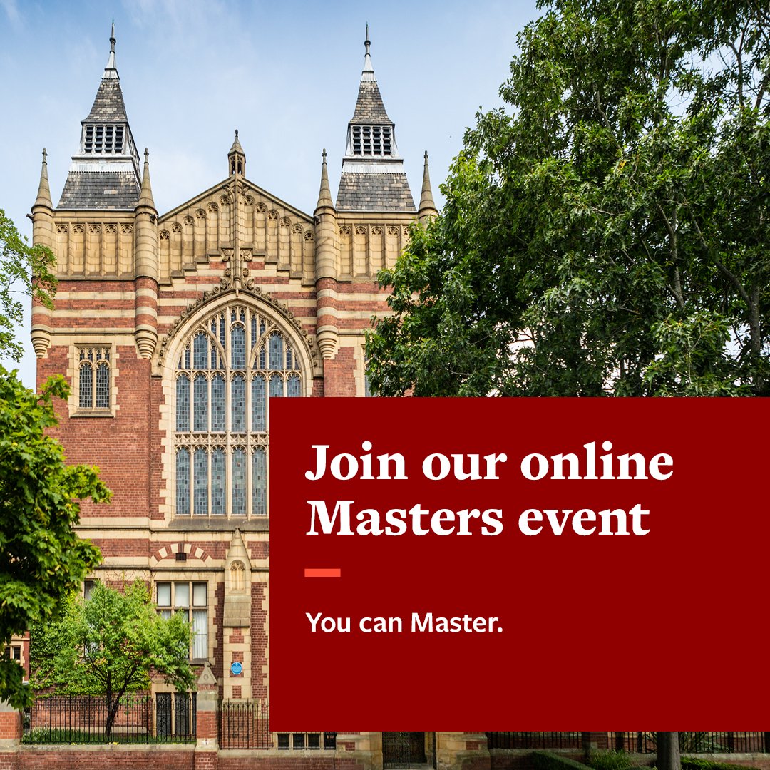 Invest in your future with a Masters! 🎓 Join our online event to receive expert advice on how to make your Masters a reality with funding and kick start your career. 🗓12-1pm, Wednesday 17 April 📢 Book your place: leeds.ac.uk/you-can-master…